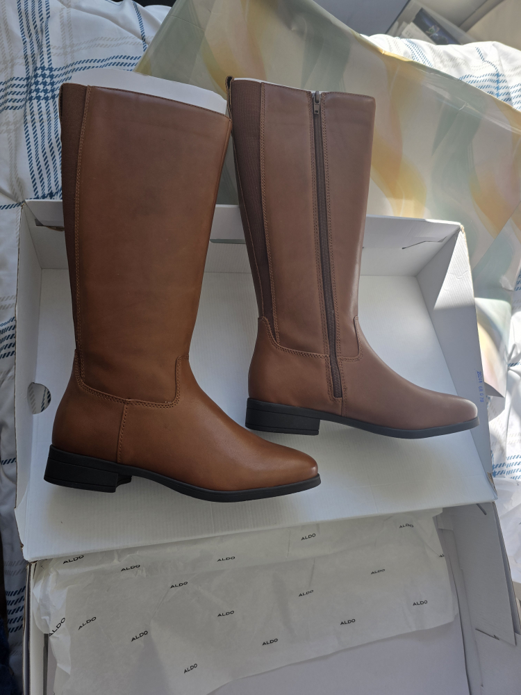 Aldo Wicoenthal Brown Leather Boots, Size 8