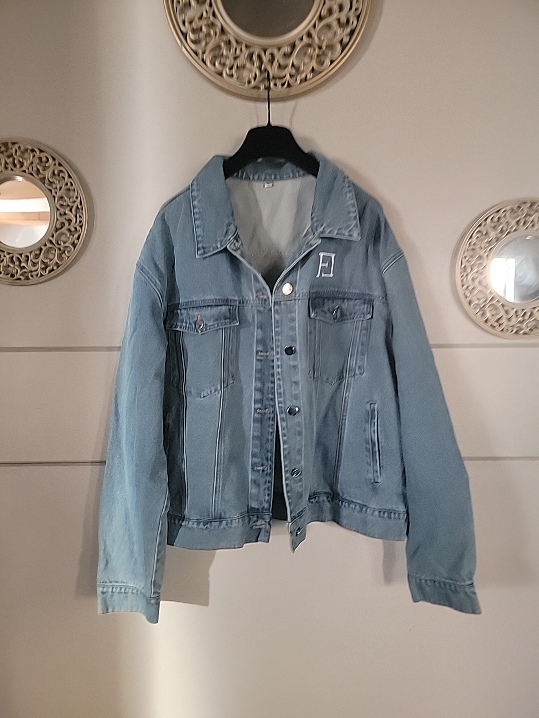Denim Jacket with Floral Design