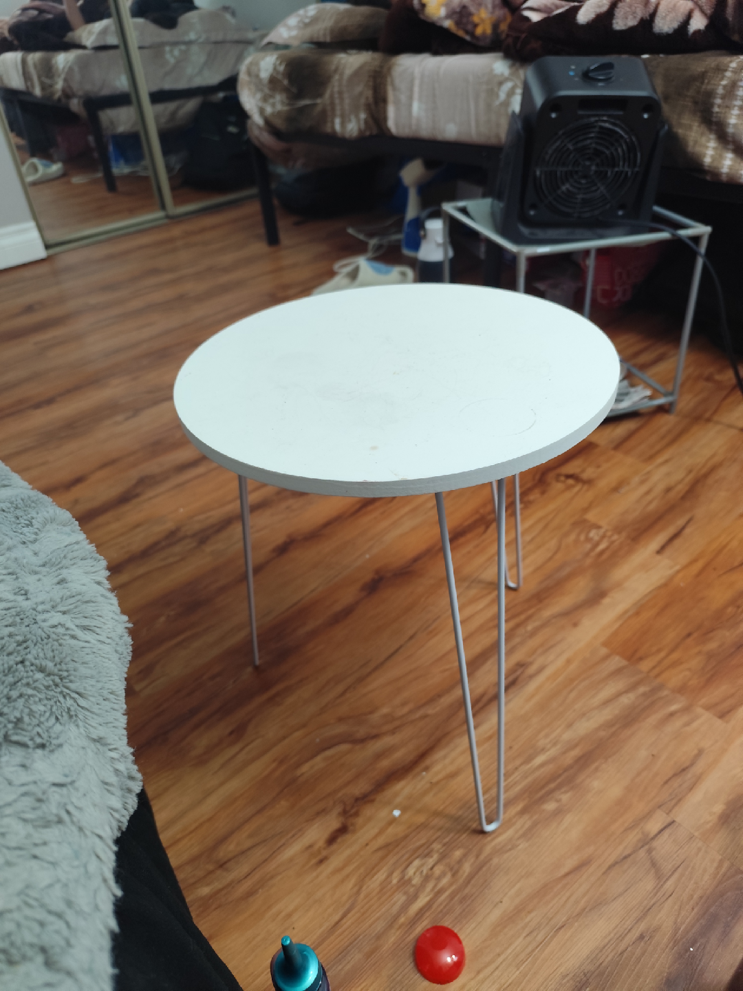 White Round Side Table