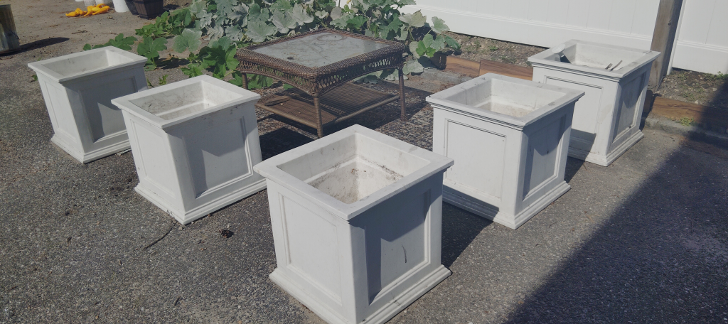 Square Outdoor Heavy Duty Plastic Planters - Set of 5
