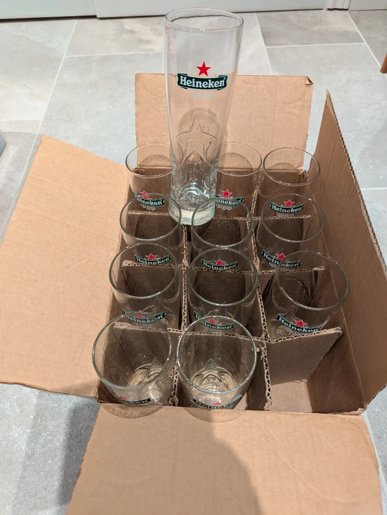 Heineken Beer Glasses - Set of 12