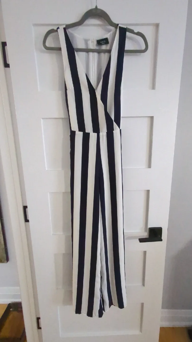 Vici Collection Striped Jumpsuit - Size Small thumbnail