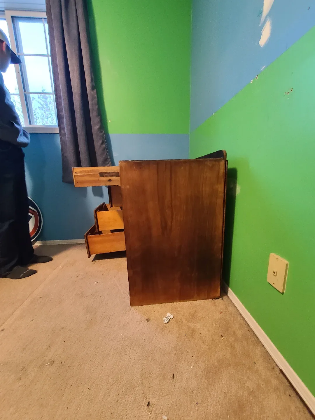 Vintage Wooden Desk with Drawers image indicator(6)