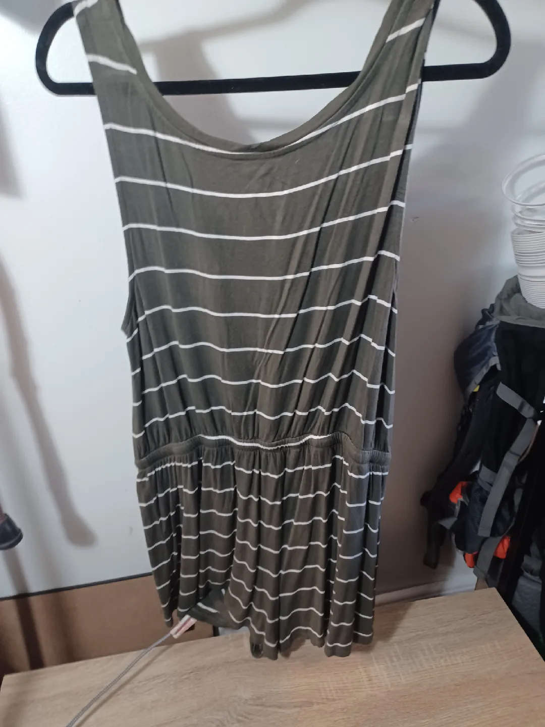 George Olive Green Striped Romper - Size Medium image indicator(2)