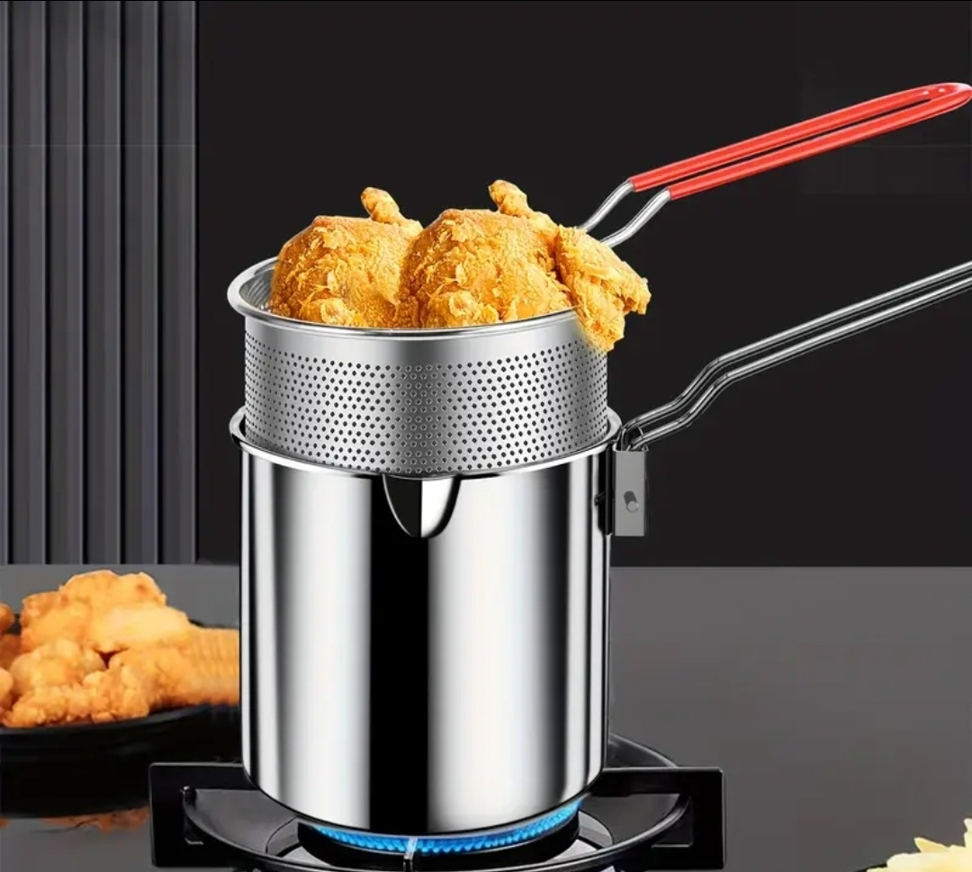Deep Fryer Pot Perfect for Crispy Fries, Chicken & Doughnuts