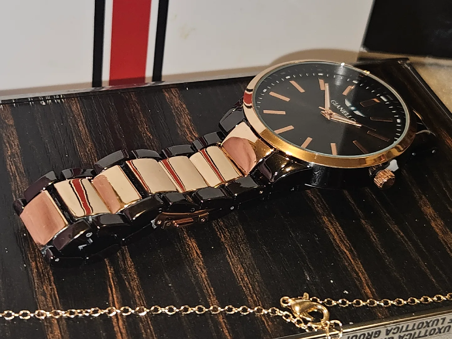 Gianello Italian Design Watch - Black & Rose Gold image indicator(4)