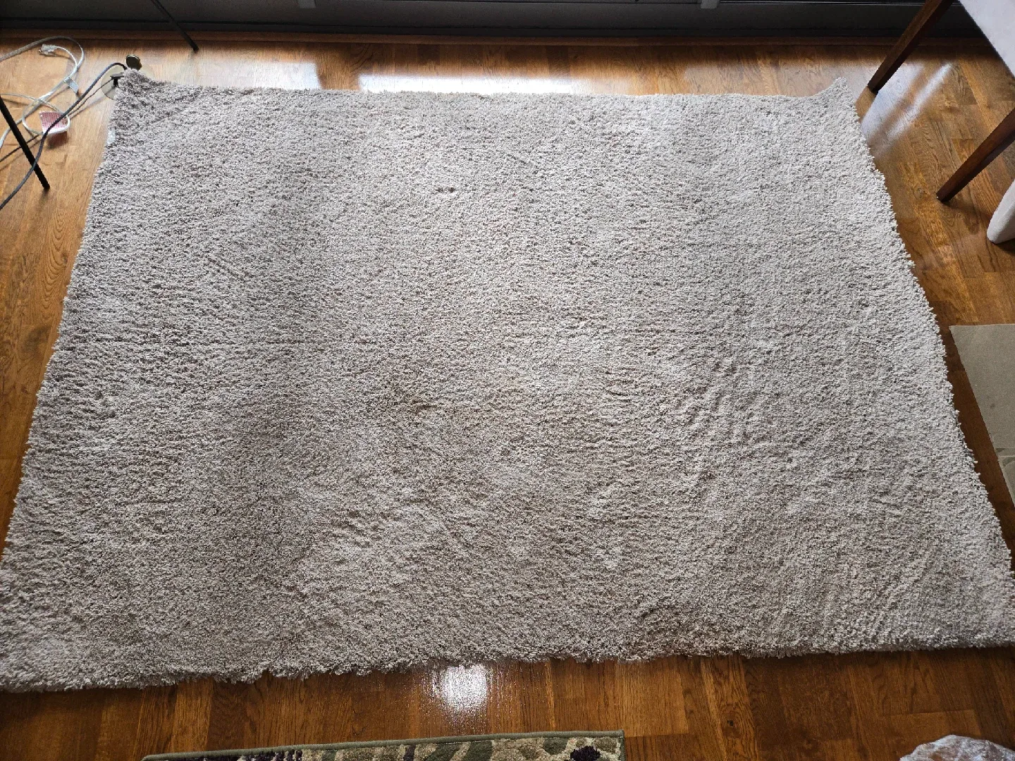 Large Beige Shag Rug image indicator(7)