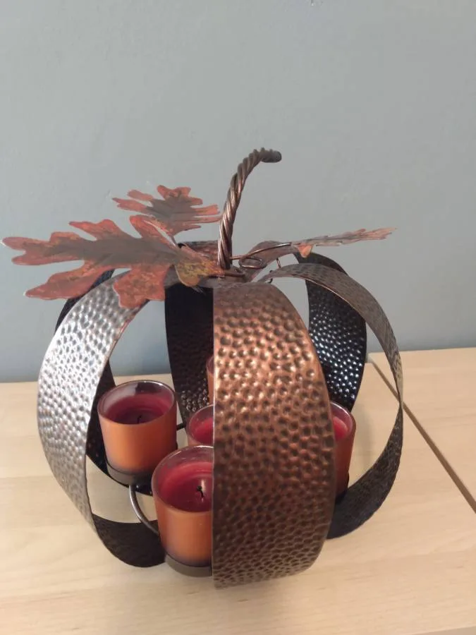 Pumpkin Metal Candle Holder