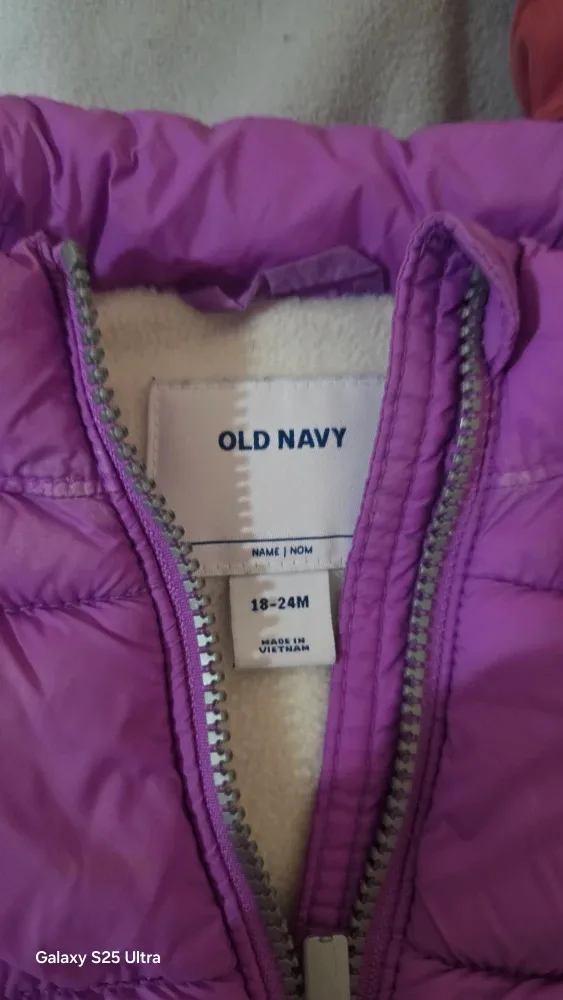 Old Navy Purple Puffer Vest (18-24M) image indicator(2)