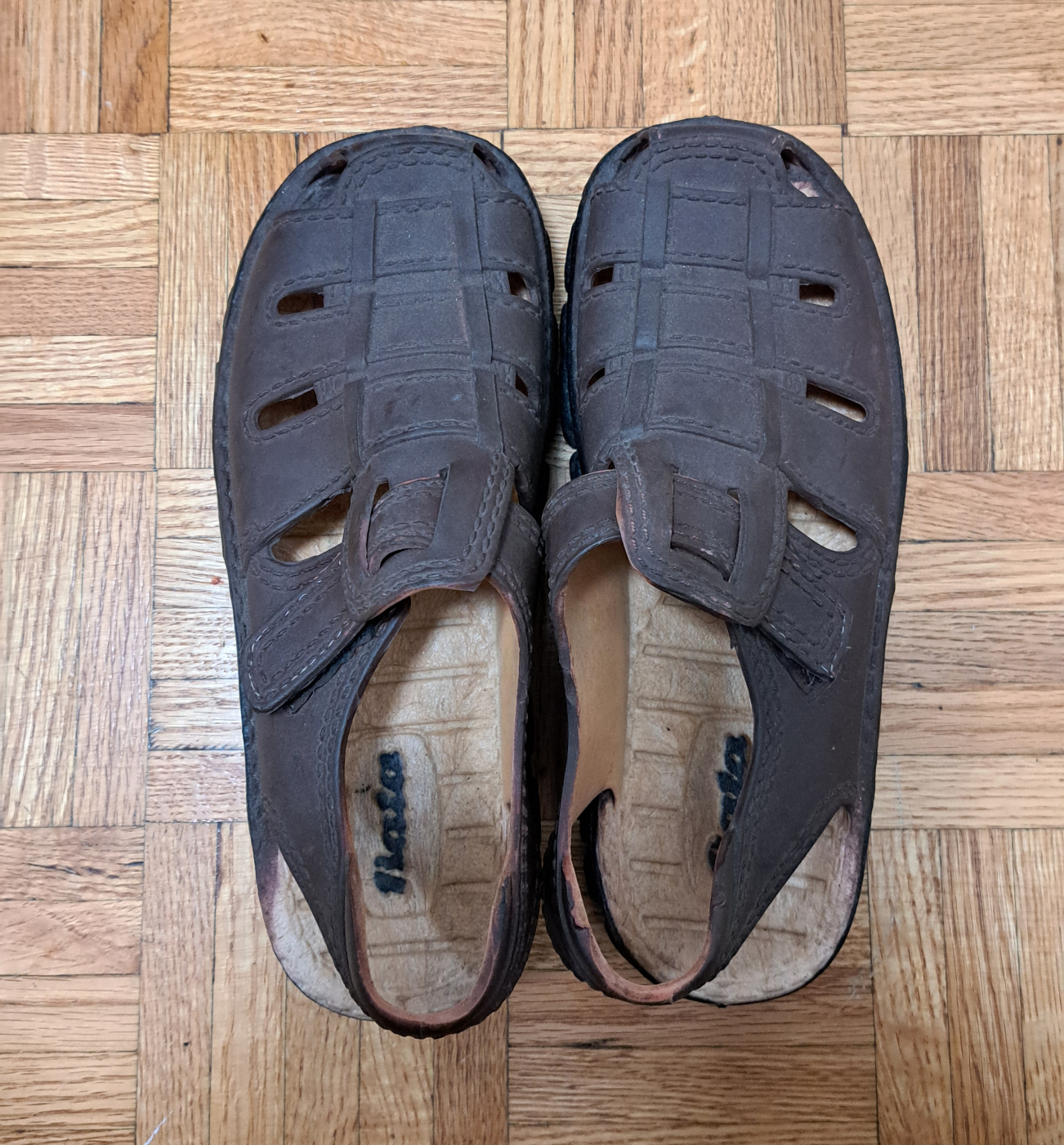 Bata Brown Leather Sandals