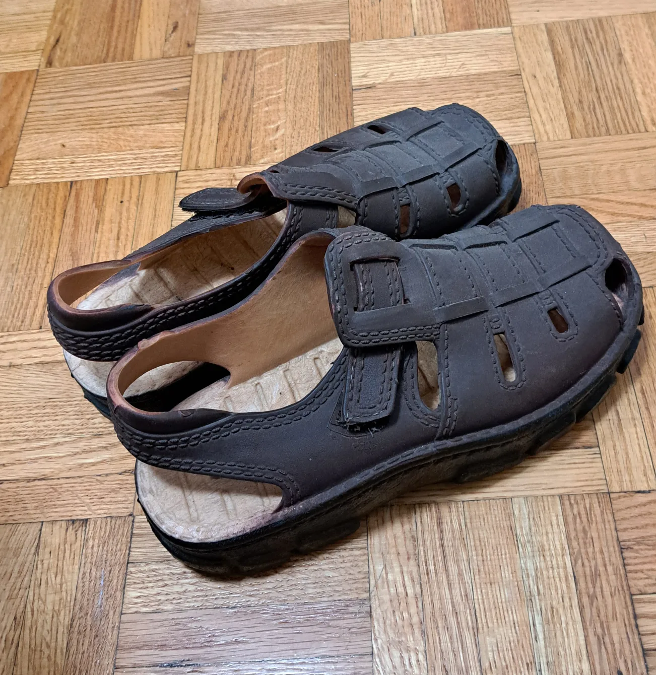 Bata Brown Leather Sandals image indicator(2)