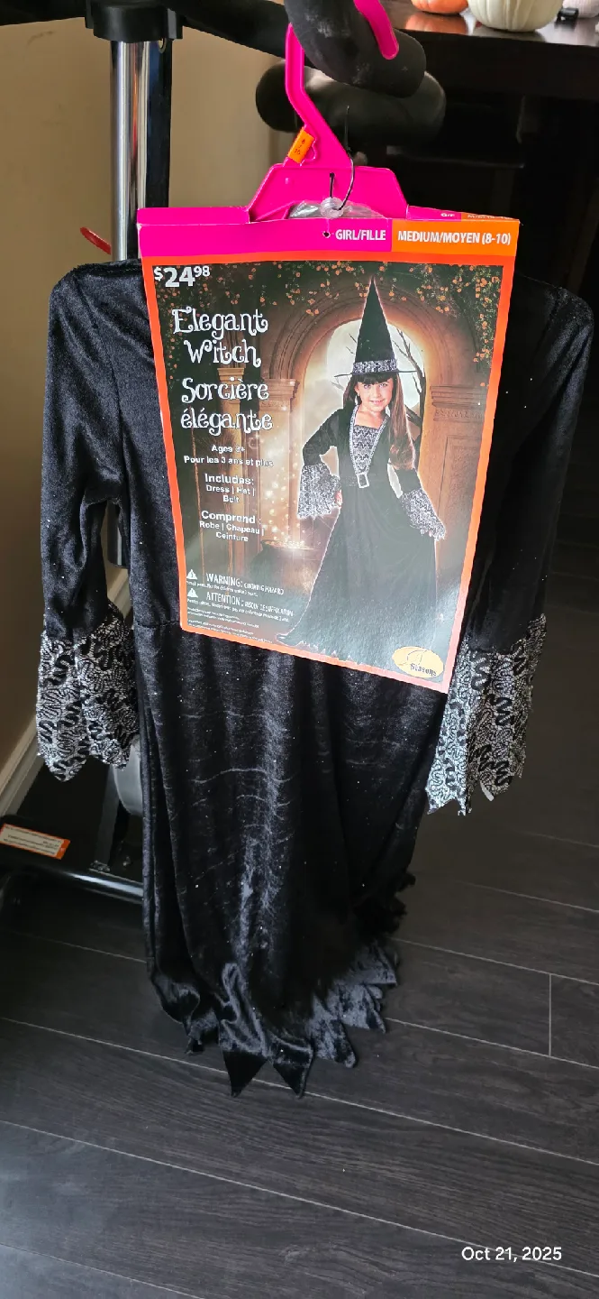 Elegant Witch Costume - Girl's Medium (8-10) image indicator(4)