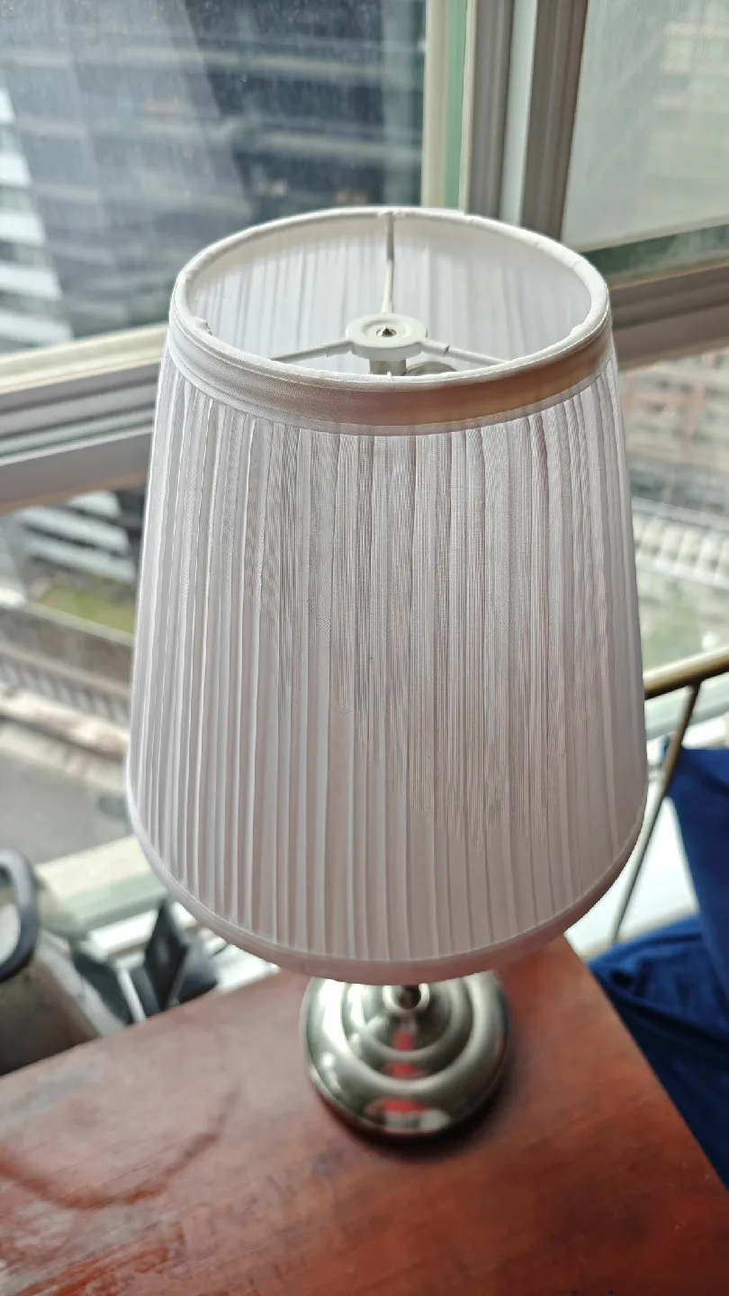 Table lamp with white pleated shade image indicator(2)