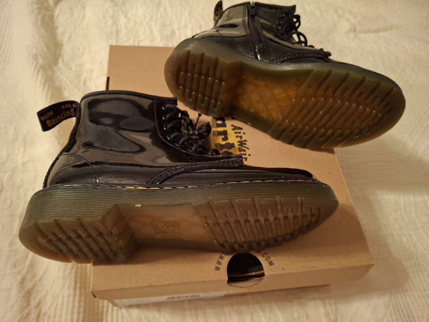 Dr. Martens 1460 J Black Patent Boots - Size 1 US - photo 4