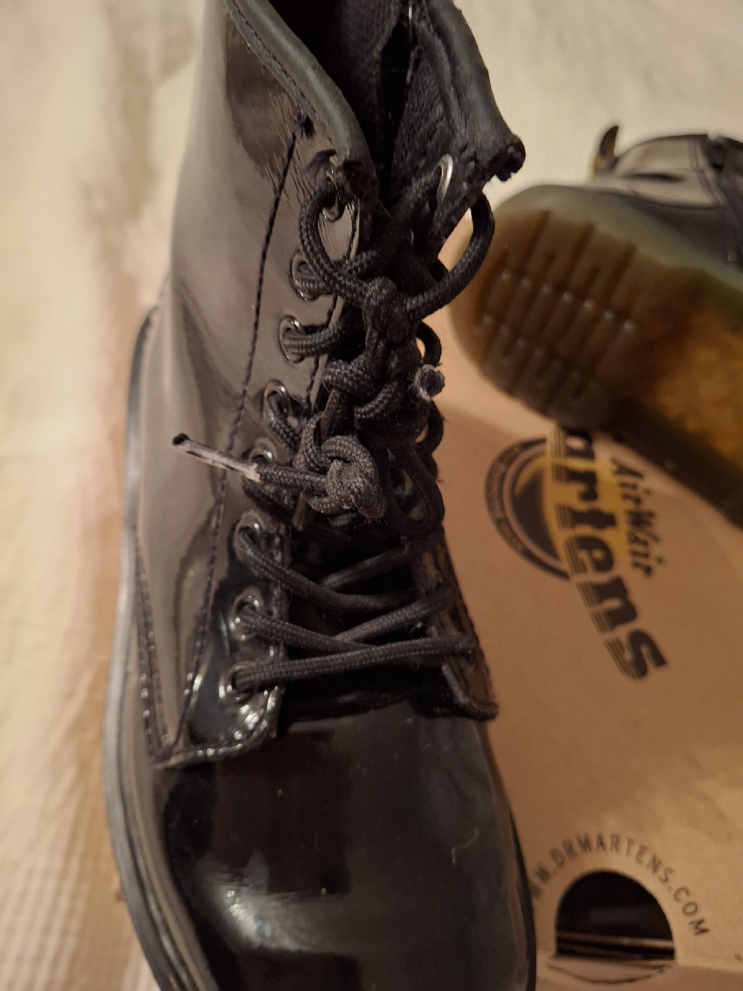 Dr. Martens 1460 J Black Patent Boots - Size 1 US - photo 5