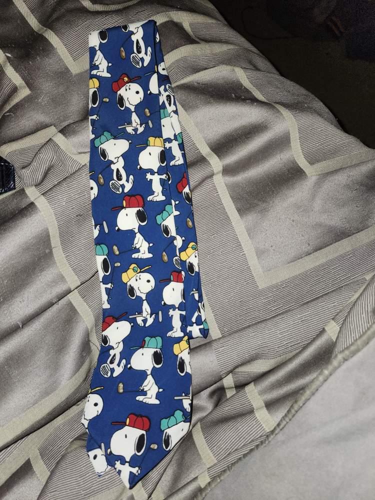 Snoopy Golf Necktie - Blue