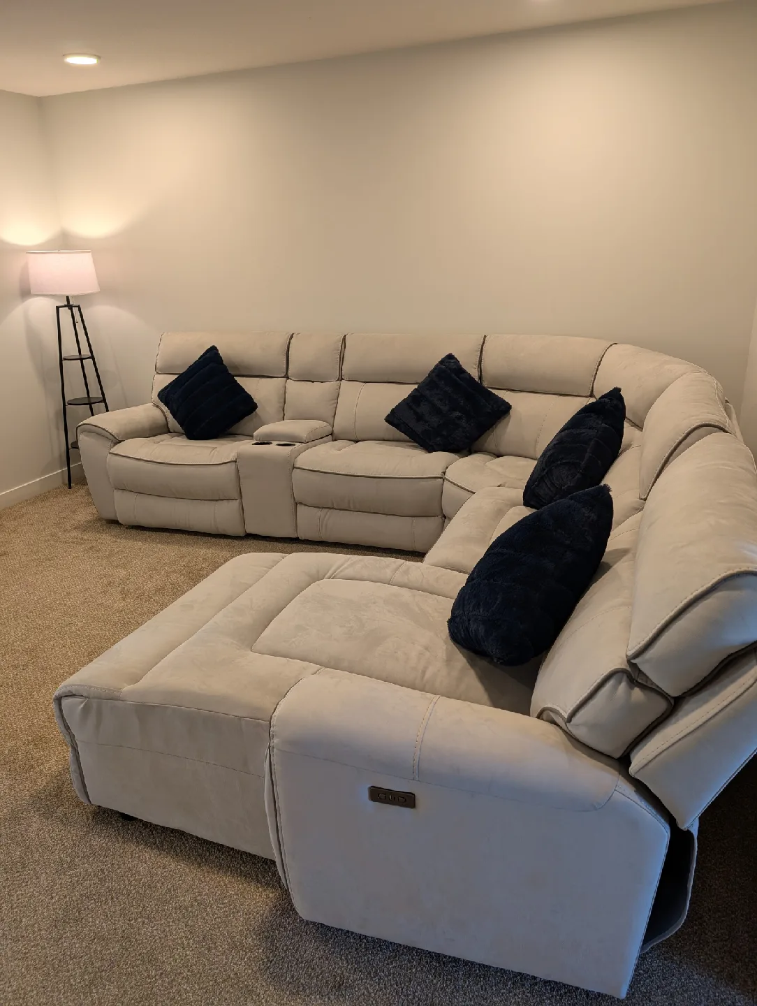 Beige Sectional Sofa with Reclining Seats image indicator(2)