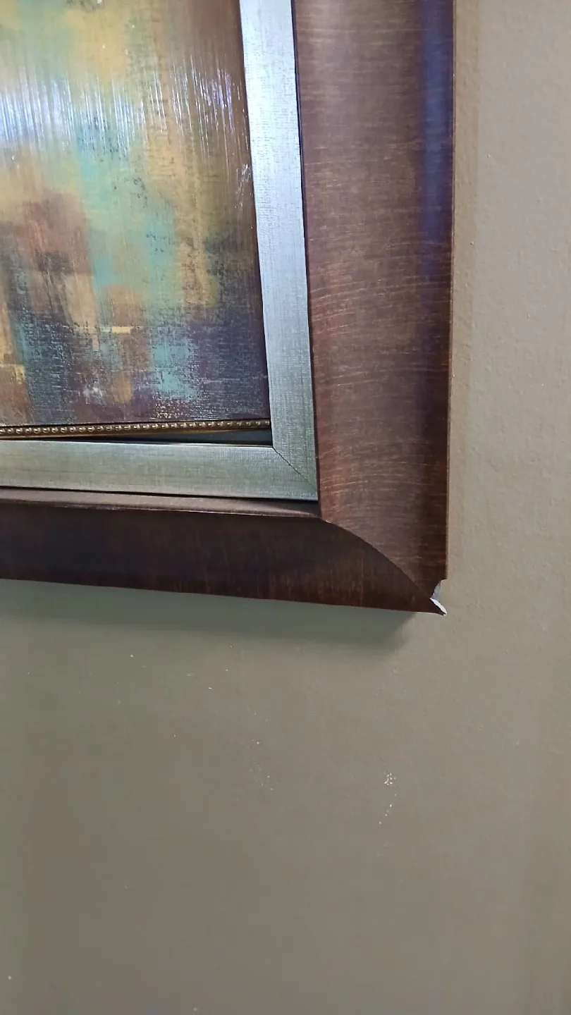 Large Floral Painting in Wooden Frame image indicator(4)