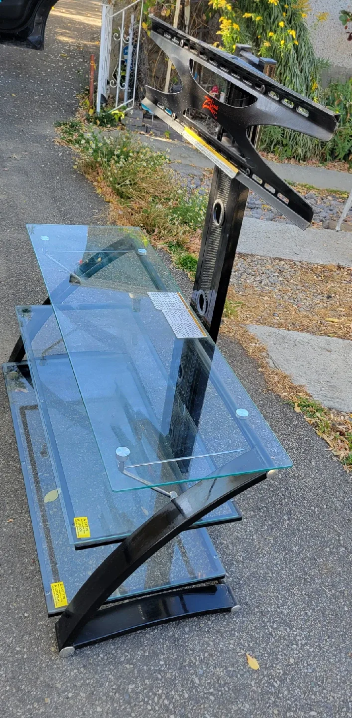 Glass TV Stand with Mount