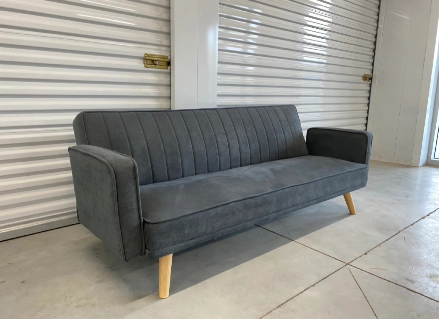 Grey Futon Sofa Bed - photo 4