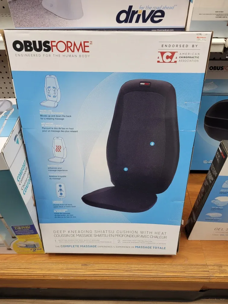 ObusForme Shiatsu Massage Cushion with Heat thumbnail