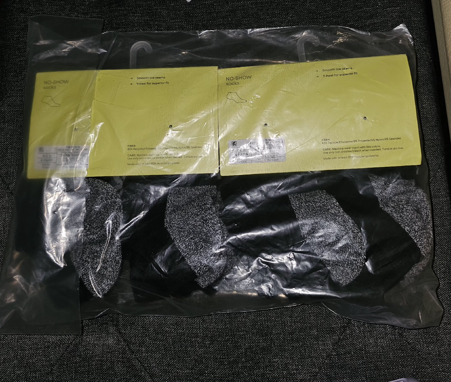 🥕All in Motion No-Show Socks - 6 Pack, Size M 9-21/2 kids🥕