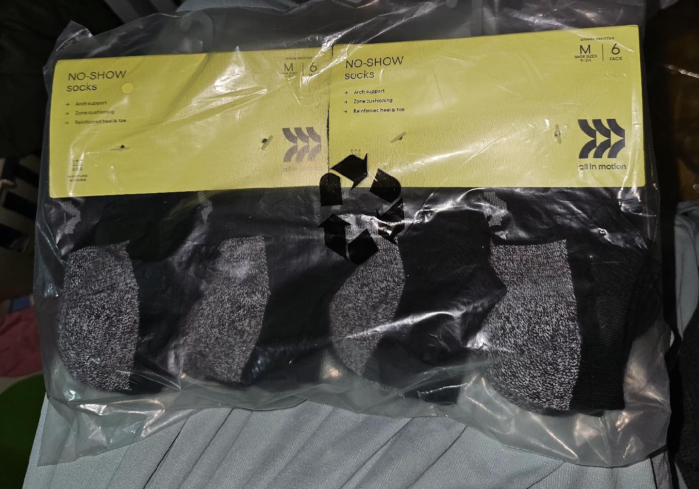 🥕All in Motion No-Show Socks - 6 Pack, Size M 9-21/2 kids🥕 - photo 2