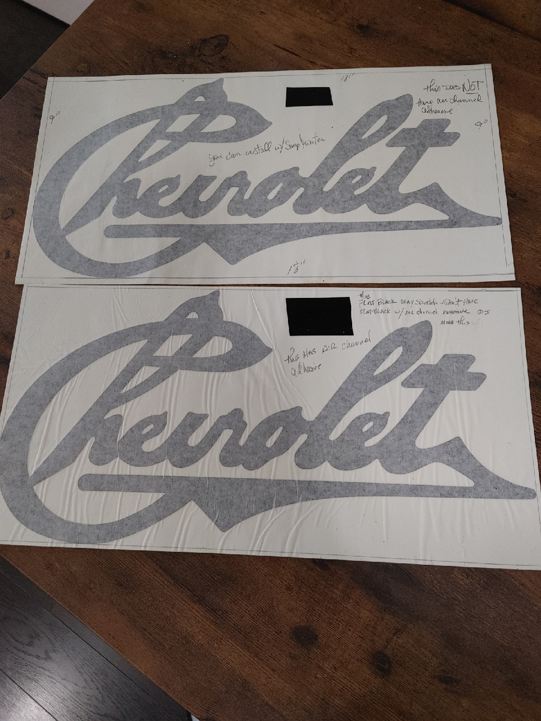 Chevrolet Decal Stickers - 18" x 9"