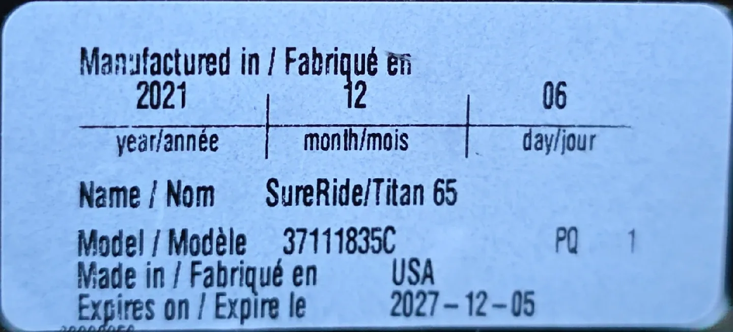 Evenflo SureRide/Titan 65 Car Seat image indicator(5)