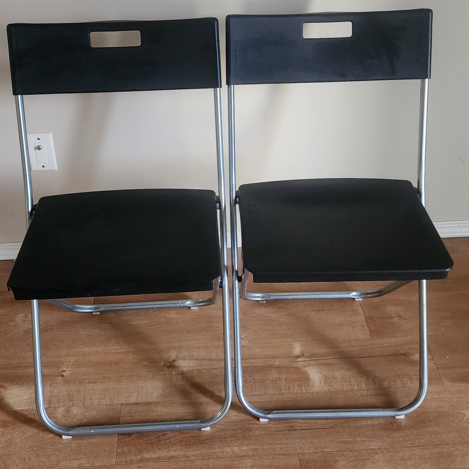 Pair of Black Ikea Folding Chairs(Pickup only)
