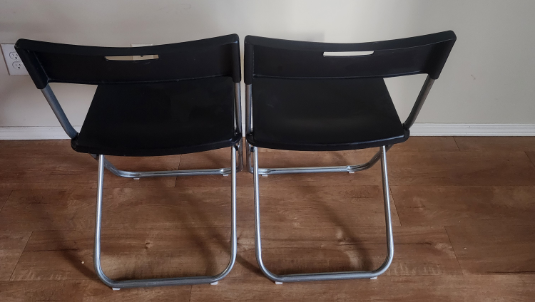 Pair of Black Ikea Folding Chairs(Pickup only) - photo 2