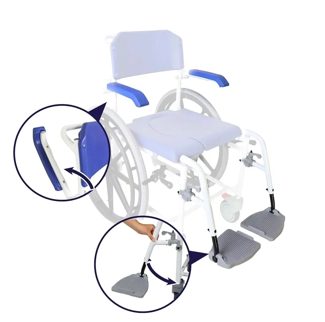 KMINA Shower Wheelchair for Adults, Blue,  BRAND NEW image indicator(5)