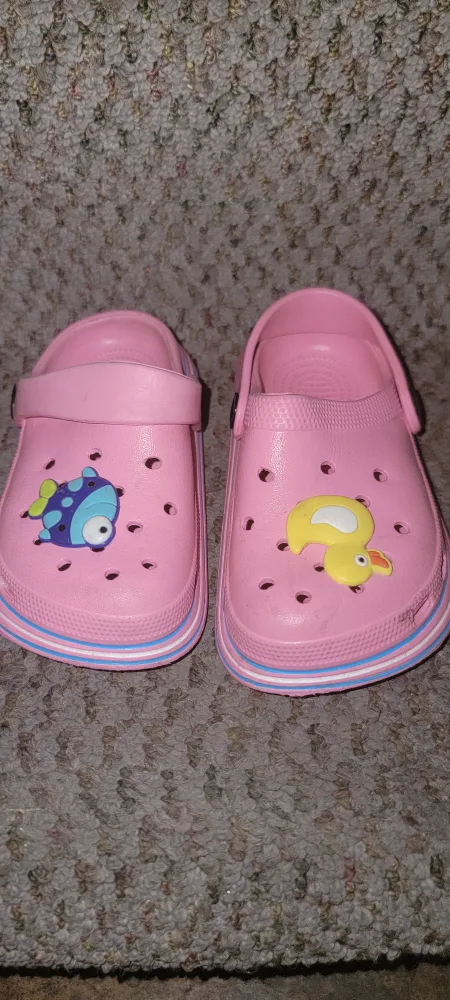 Pink Clogs with Fish & Duck Charms image indicator(2)