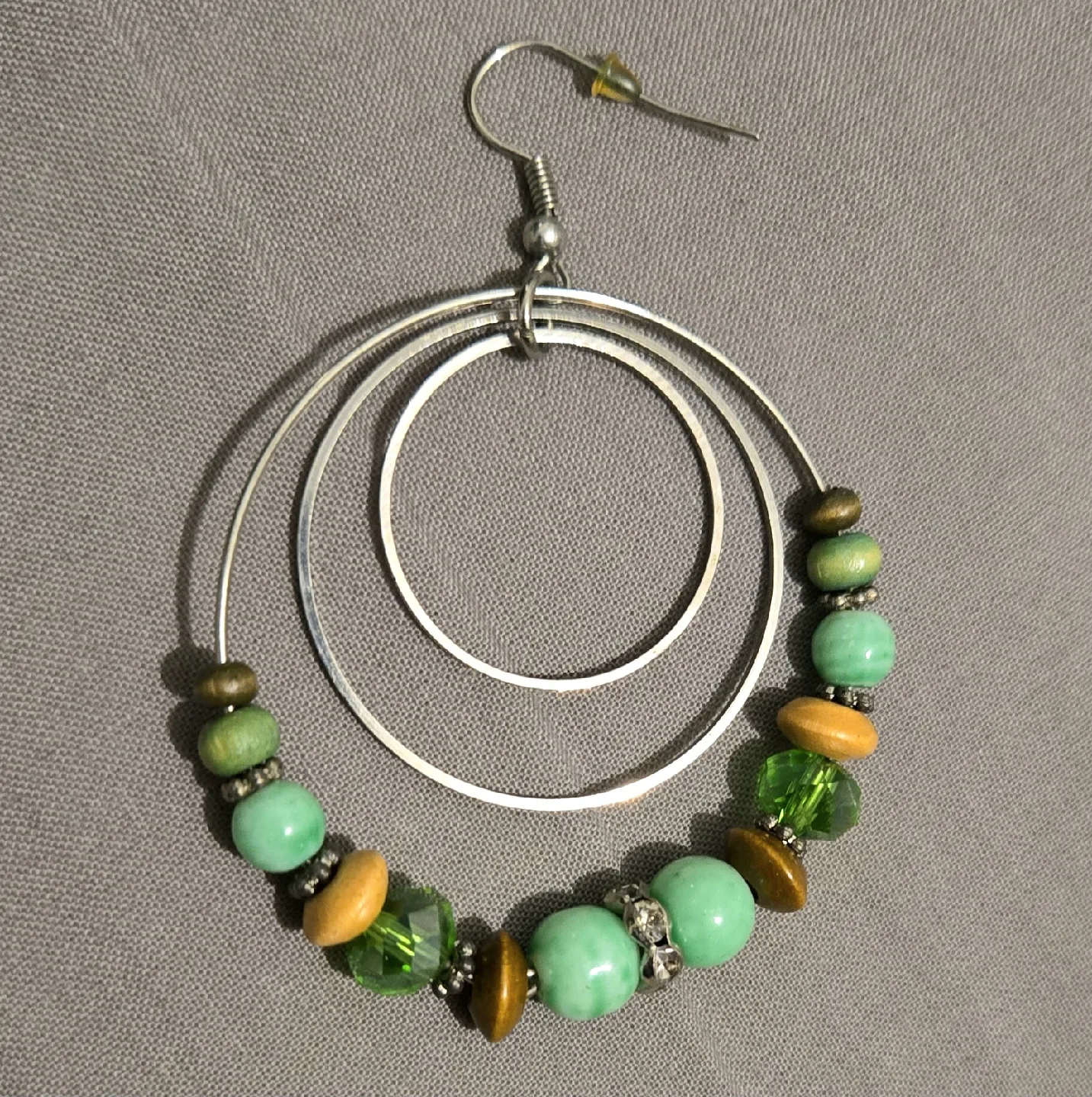 NEW Handmade Beaded Hoop Earrings image indicator(2)