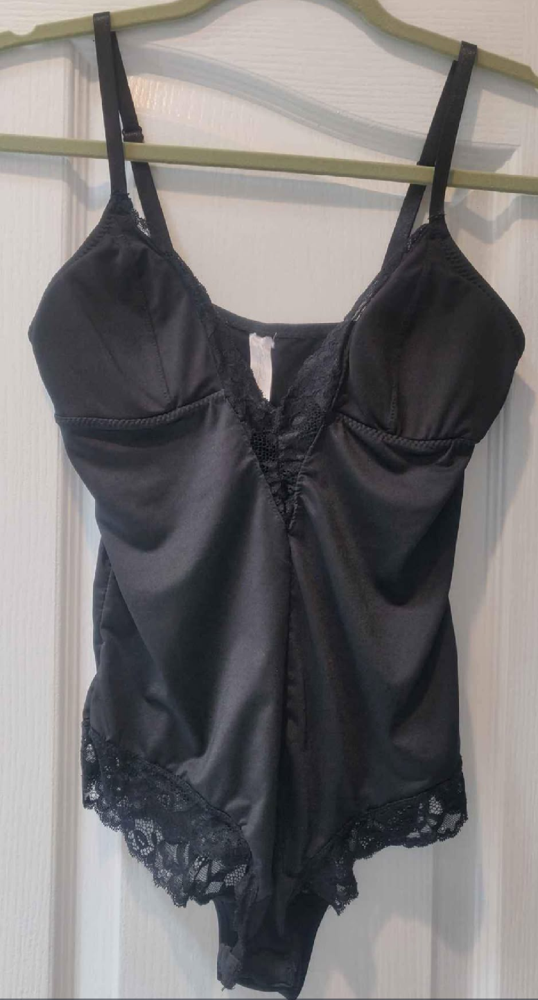 Black Lace Trim Bodysuit