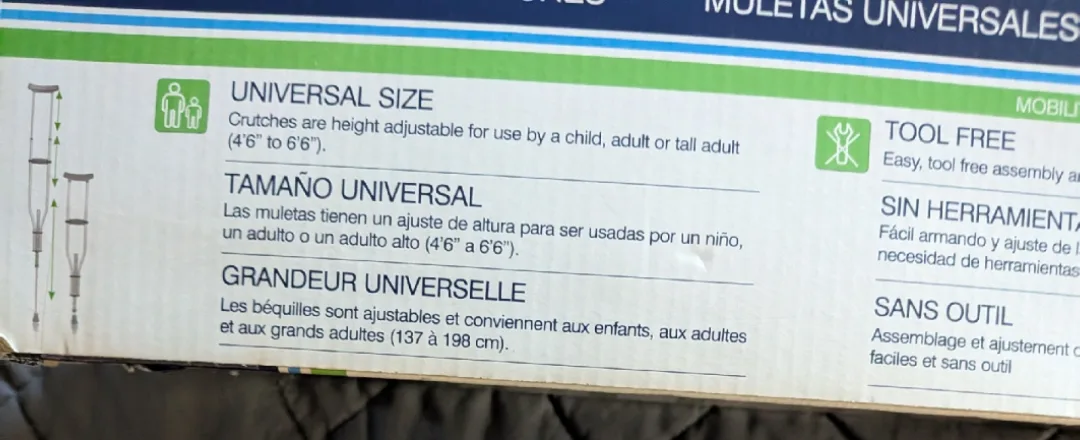 Drive Universal Aluminum Crutches - Adjustable image indicator(2)