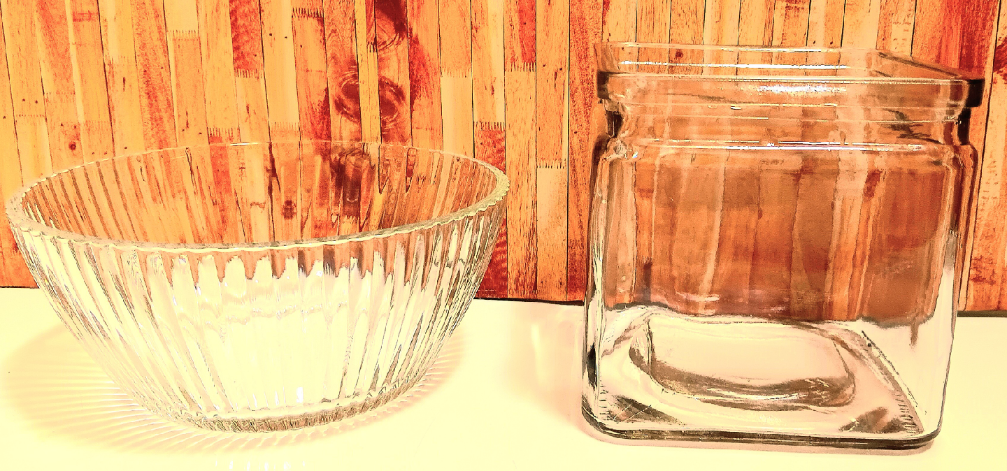 💐🍬🐠Elegant Glass Bowl and Jar Set of 2🐠🍬💐