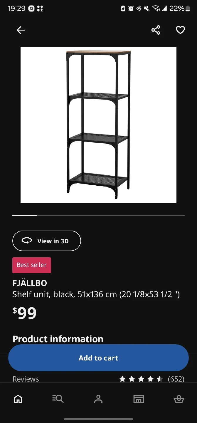 IKEA FJÄLLBO Shelf Unit - Black, 51x136 cm - photo 3