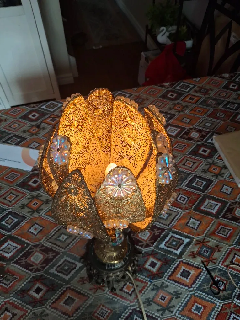 Very Rare Antique -Vintage Lotus Flower Lamp image indicator(8)