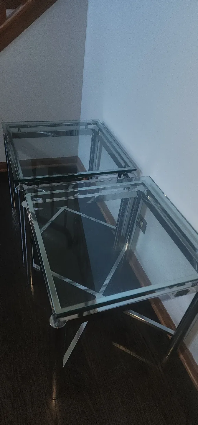 Glass Top End Tables (Set of 2) and glass coffee table image indicator(2)