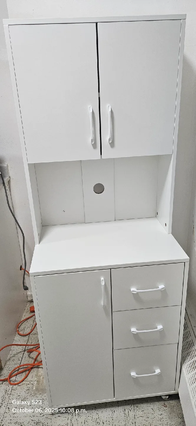 HOMCOM Modern Kitchen Cupboard - White image indicator(4)