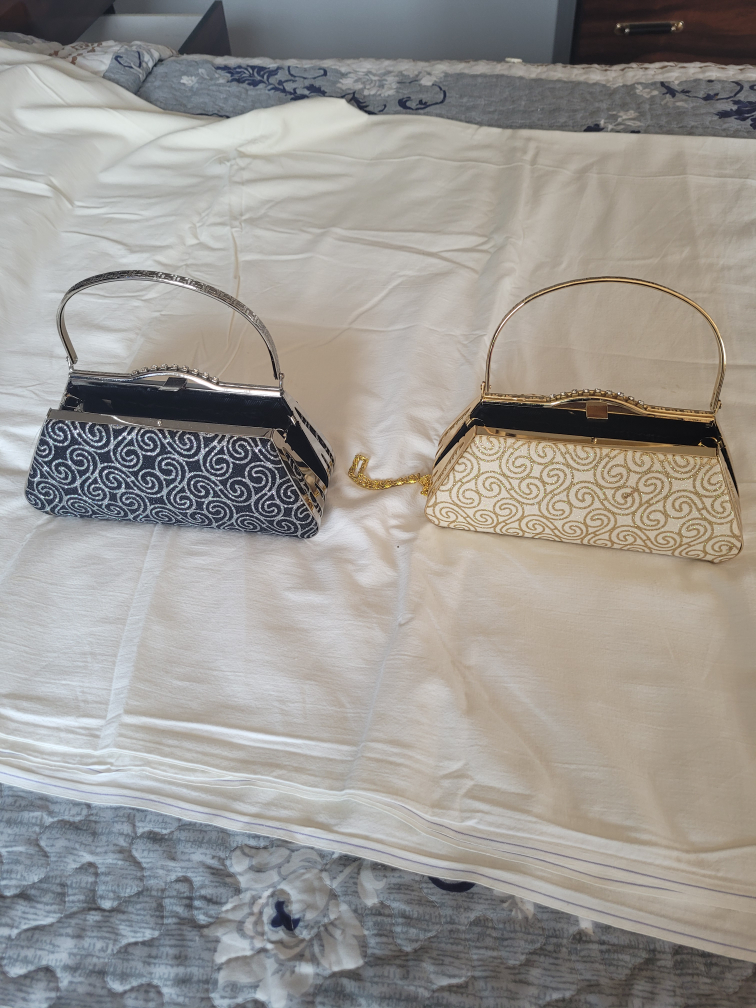 Evening Clutch Purse - Silver & Gold