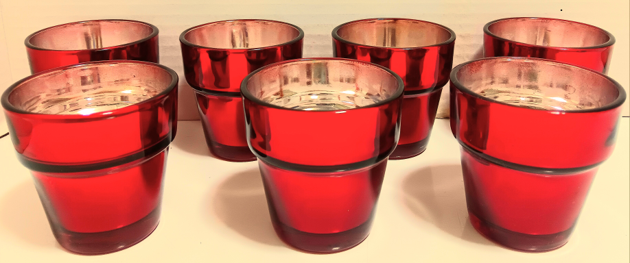 🕯Red Votive Holders Set of 7🕯