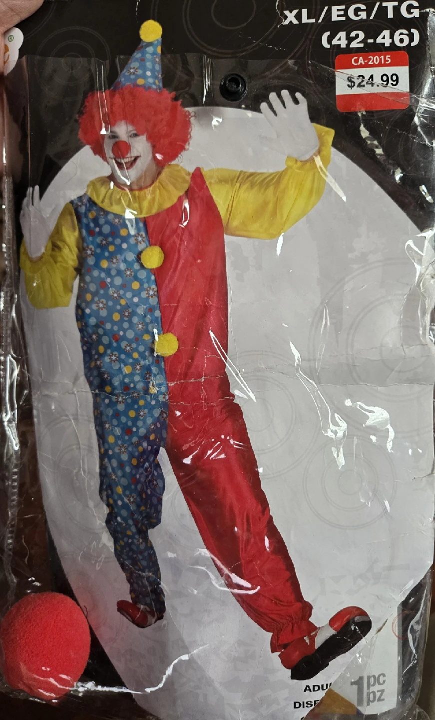 Clown Costume - Red, Yellow, Blue - photo 2