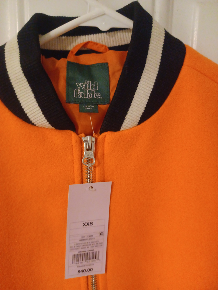 Wild Fable Orange Varsity Jacket XXS - photo 3