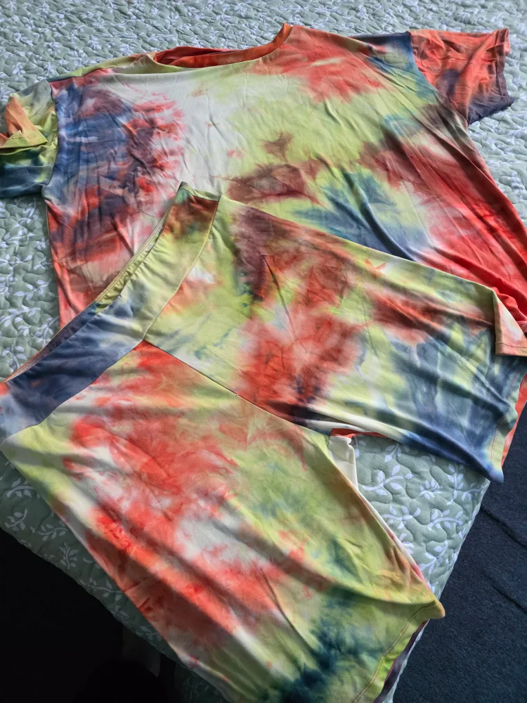 Tie Dye Lounge Set - Top and Shorts thumbnail