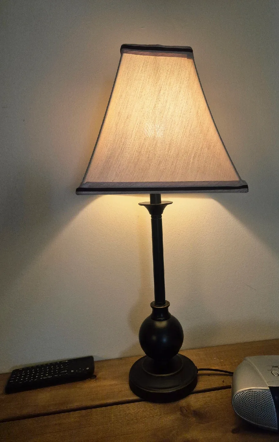 Table Lamp - Black Base, Beige Shade - 22" Tall image indicator(2)