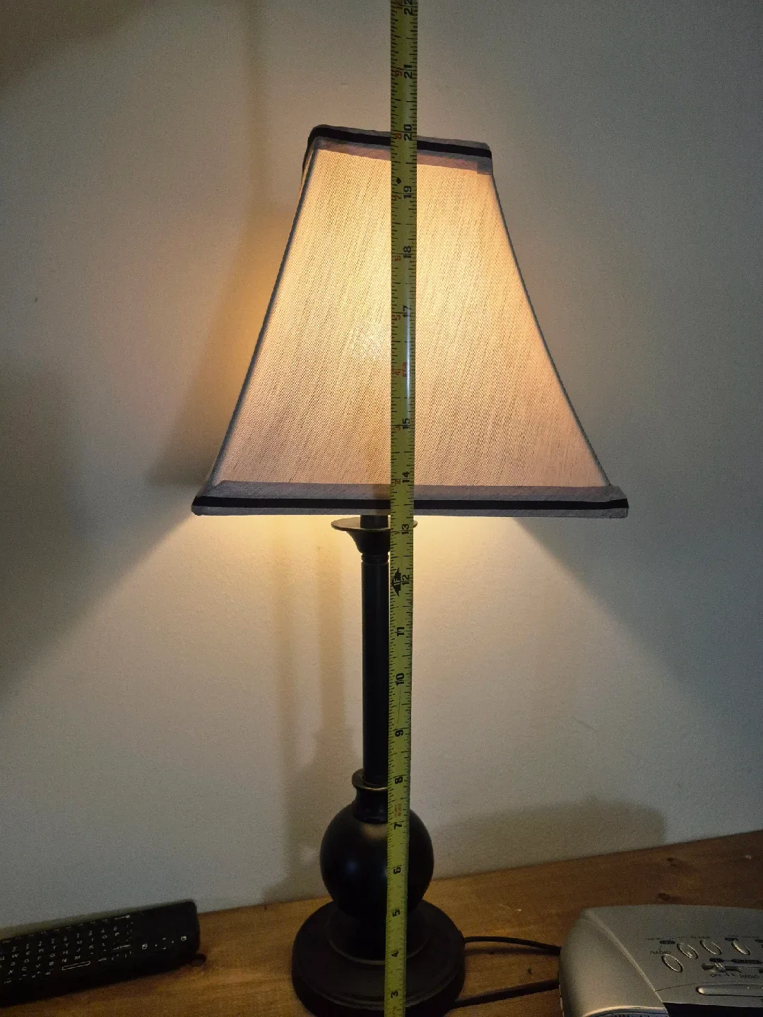 Table Lamp - Black Base, Beige Shade - 22" Tall image indicator(4)