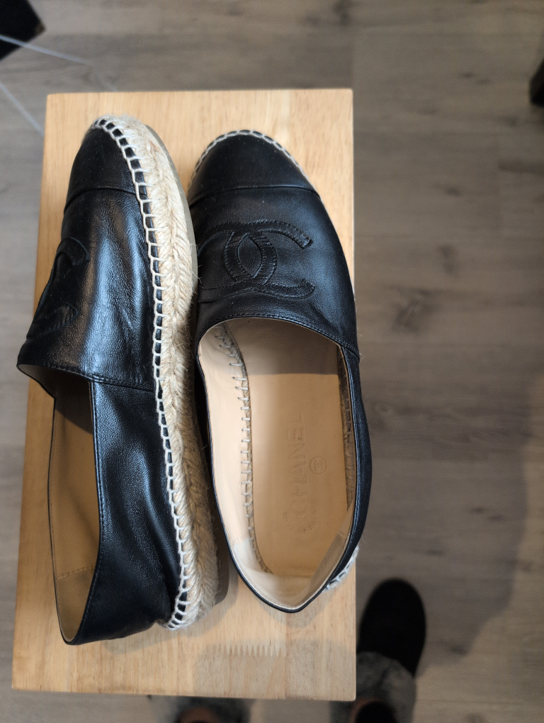 Chanel Espadrilles Black Leather