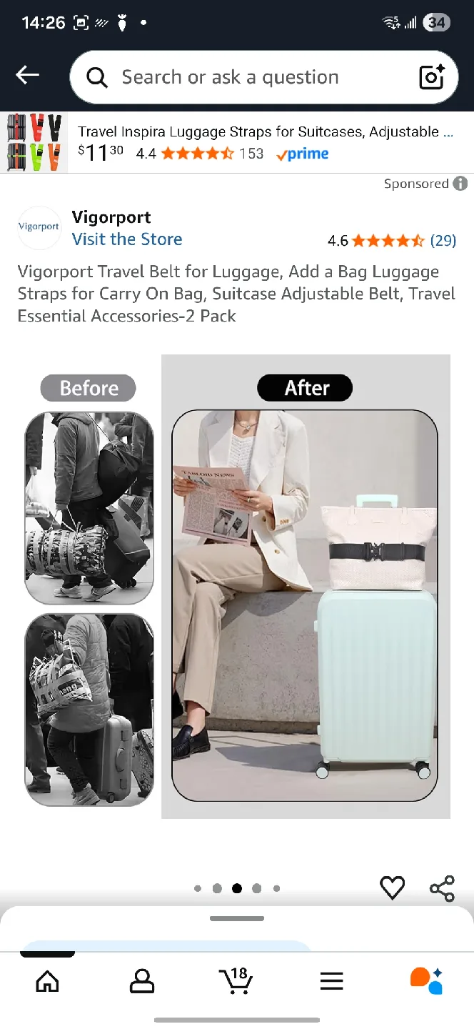 Vigorport Travel Luggage Belt - New in Package! image indicator(2)